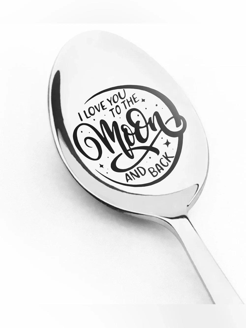 I Love You to the Moon & Back Engraved Stainless Steel Spoon Gift